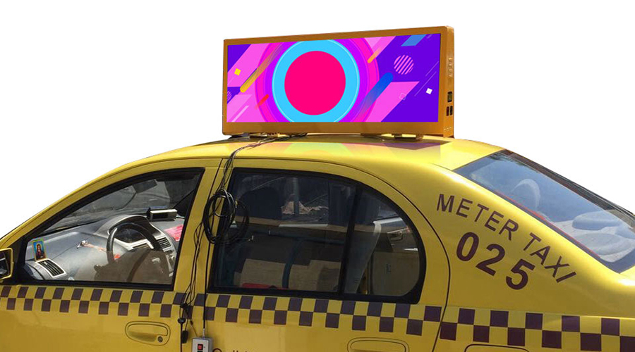 ଟ୍ୟାକ୍ସି ଟପ୍ LED ଡିସ୍ପ୍ଲେ ଡବଲ୍ ସାଇଡେଡ୍ 960x320mm ଆଲୁମିନିୟମ୍ ପ୍ରୋଫାଇଲ୍